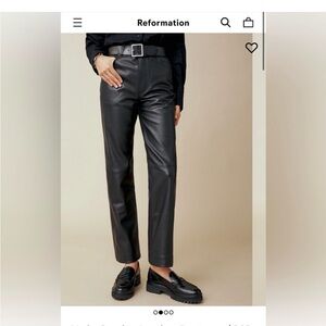 Reformation Black Leather Trousers
